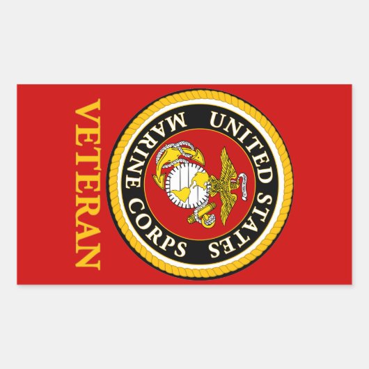 US Marine Official Seal - Veteran Rechthoekige Sticker (Voorkant)