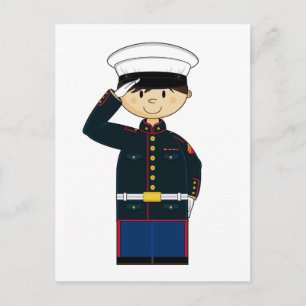 US Marine Saluing Briefkaart