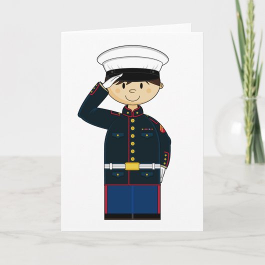 US Marine Saluting Kaart (Voorkant)