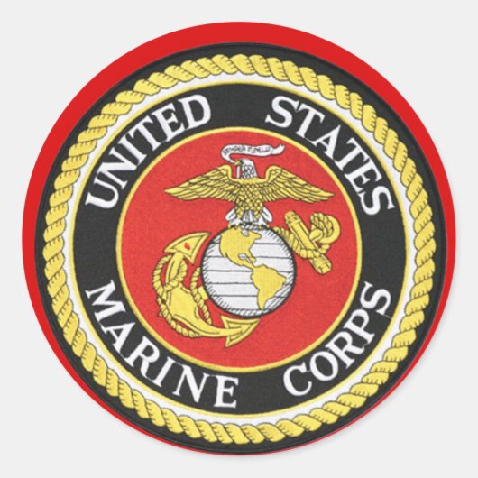 US Marine Seal Ronde Sticker (Voorkant)