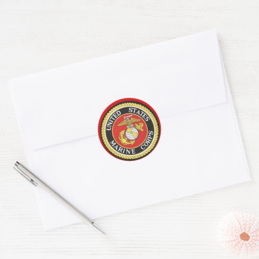 US Marine Seal Ronde Sticker (Envelop)