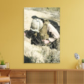 US Marine springt in een gat Canvas Afdruk (Insitu (Woonkamer))