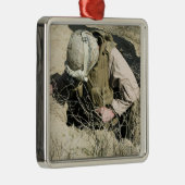 US Marine springt in een gat Metalen Ornament (Rechts)