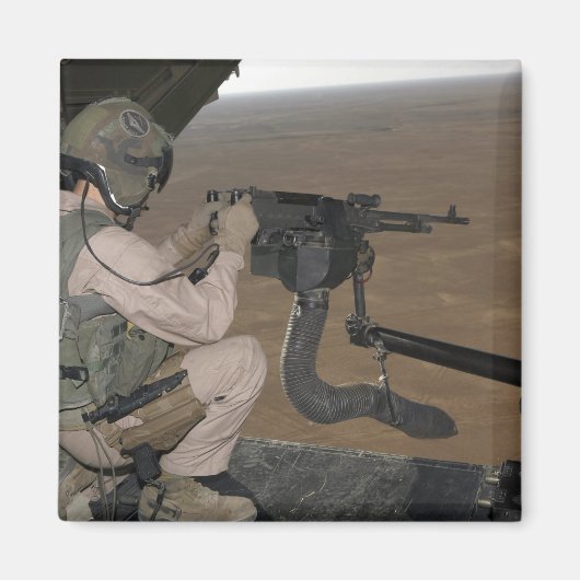 US Marine test firing an M240 zwaar machine pistoo Magneet (Voorkant)