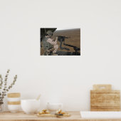 US Marine test firing an M240 zwaar machine pistoo Poster (Keuken)