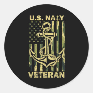 Us marine veteraan vlag camouflage amerikaans patr ronde sticker