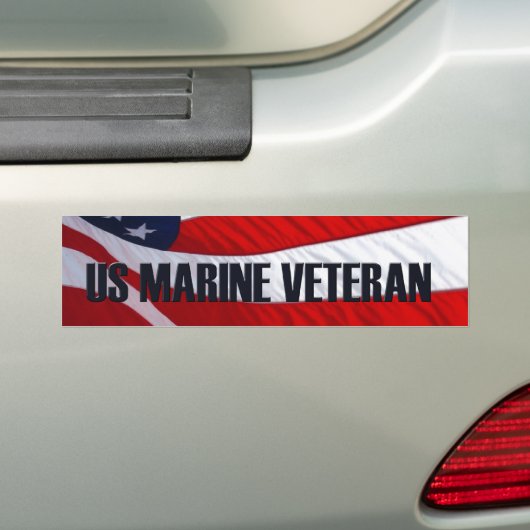US Marine Veteran American Flag Bumpersticker (Op auto)