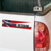 US Marine Veteran American Flag Bumpersticker (Op Truck)