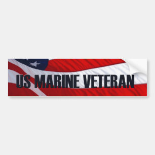 US Marine Veteran American Flag Bumpersticker
