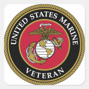 US Marine Veteran Blue Vierkante Sticker