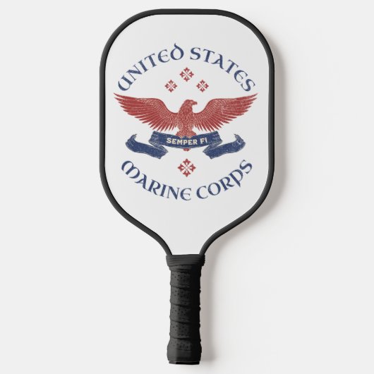 US MARINES Eagle RWB Patriotic Semper Fi Pickleball Paddle (Achterkant)