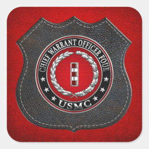 US Marines: Eerste aanhoudingsbevel vier (USMC CWO Vierkante Sticker