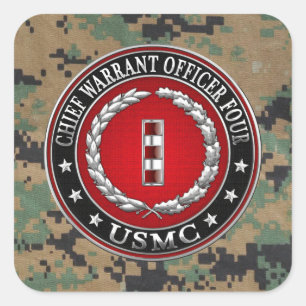 US Marines: Eerste aanhoudingsbevel vier (USMC CWO Vierkante Sticker