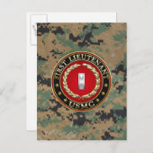 US Marines: Eerste luitenant (USMC 1stLt) [3D] Briefkaart (Voorkant / Achterkant)
