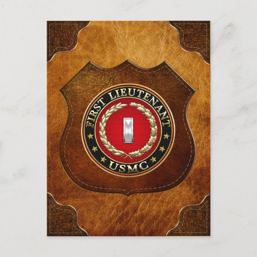 US Marines: Eerste luitenant (USMC 1stLt) [3D] Briefkaart (Voorkant)