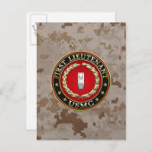 US Marines: Eerste luitenant (USMC 1stLt) [3D] Briefkaart (Voorkant / Achterkant)
