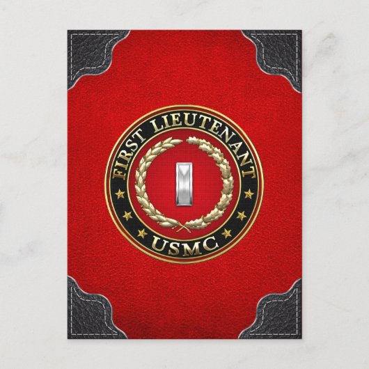 US Marines: Eerste luitenant (USMC 1stLt) [3D] Briefkaart (Voorkant)