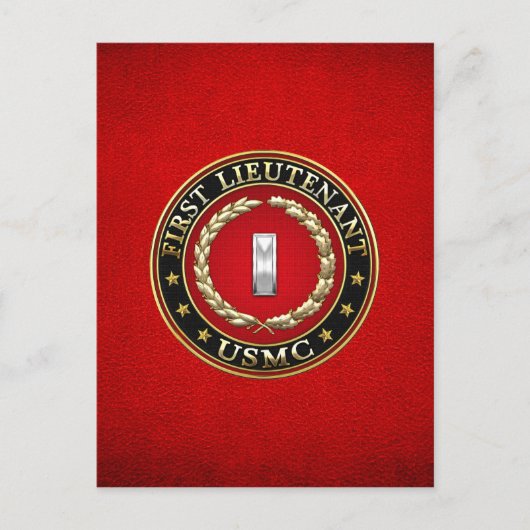US Marines: Eerste luitenant (USMC 1stLt) [3D] Briefkaart (Voorkant)
