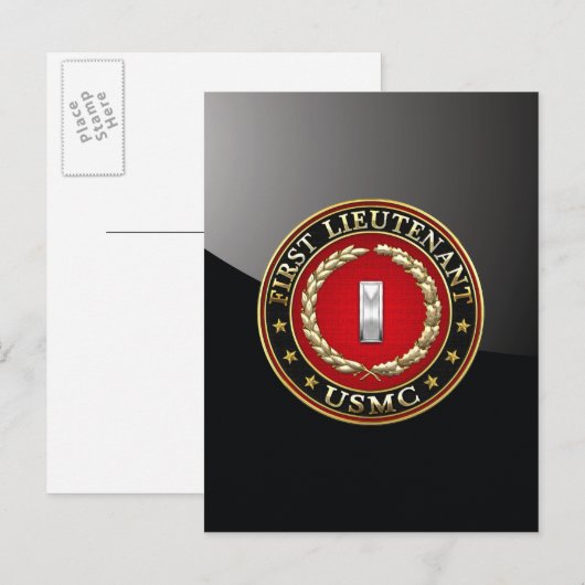 US Marines: Eerste luitenant (USMC 1stLt) [3D] Briefkaart (Voorkant / Achterkant)