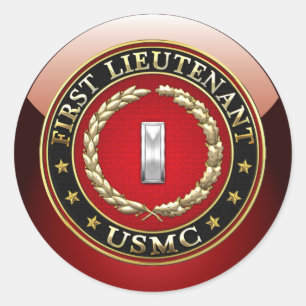US Marines: Eerste luitenant (USMC 1stLt) [3D] Ronde Sticker
