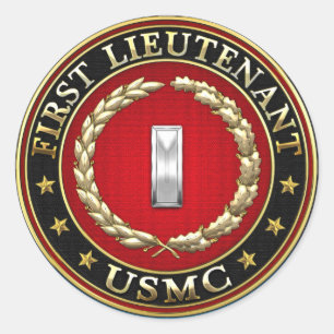 US Marines: Eerste luitenant (USMC 1stLt) [3D] Ronde Sticker