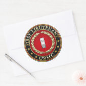 US Marines: Eerste luitenant (USMC 1stLt) [3D] Ronde Sticker (Envelop)