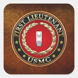 US Marines: Eerste luitenant (USMC 1stLt) [3D] Vierkante Sticker