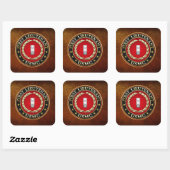 US Marines: Eerste luitenant (USMC 1stLt) [3D] Vierkante Sticker (Vel)