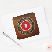 US Marines: Eerste luitenant (USMC 1stLt) [3D] Vierkante Sticker (Envelop)