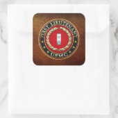 US Marines: Eerste luitenant (USMC 1stLt) [3D] Vierkante Sticker (Tas)