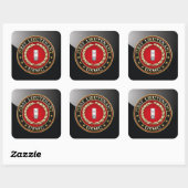 US Marines: Eerste luitenant (USMC 1stLt) [3D] Vierkante Sticker (Vel)