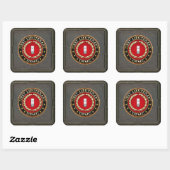 US Marines: Eerste luitenant (USMC 1stLt) [3D] Vierkante Sticker (Vel)