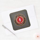 US Marines: Eerste luitenant (USMC 1stLt) [3D] Vierkante Sticker (Envelop)