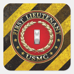 US Marines: Eerste luitenant (USMC 1stLt) [3D] Vierkante Sticker