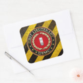 US Marines: Eerste luitenant (USMC 1stLt) [3D] Vierkante Sticker (Envelop)