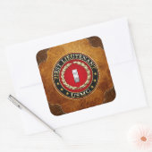 US Marines: Eerste luitenant (USMC 1stLt) [3D] Vierkante Sticker (Envelop)