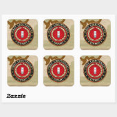 US Marines: Eerste luitenant (USMC 1stLt) [3D] Vierkante Sticker (Vel)