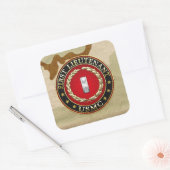 US Marines: Eerste luitenant (USMC 1stLt) [3D] Vierkante Sticker (Envelop)