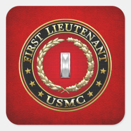 US Marines: Eerste luitenant (USMC 1stLt) [3D] Vierkante Sticker