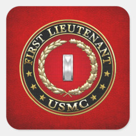 US Marines: Eerste luitenant (USMC 1stLt) [3D] Vierkante Sticker