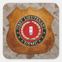 US Marines: Eerste luitenant (USMC 1stLt) [3D] Vierkante Sticker