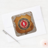 US Marines: Eerste luitenant (USMC 1stLt) [3D] Vierkante Sticker (Envelop)