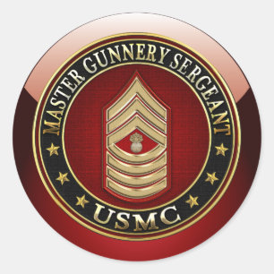 US Marines: Hoofd sergeant Gunnery (USMC MGySgt) Ronde Sticker