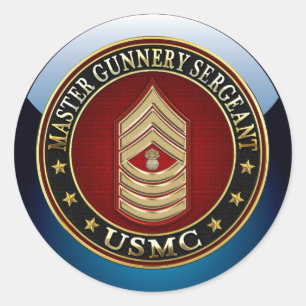 US Marines: Hoofd sergeant Gunnery (USMC MGySgt) Ronde Sticker