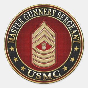 US Marines: Hoofd sergeant Gunnery (USMC MGySgt) Ronde Sticker