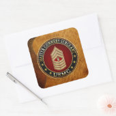 US Marines: Hoofd sergeant Gunnery (USMC MGySgt) Vierkante Sticker (Envelop)