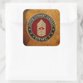 US Marines: Hoofd sergeant Gunnery (USMC MGySgt) Vierkante Sticker (Tas)