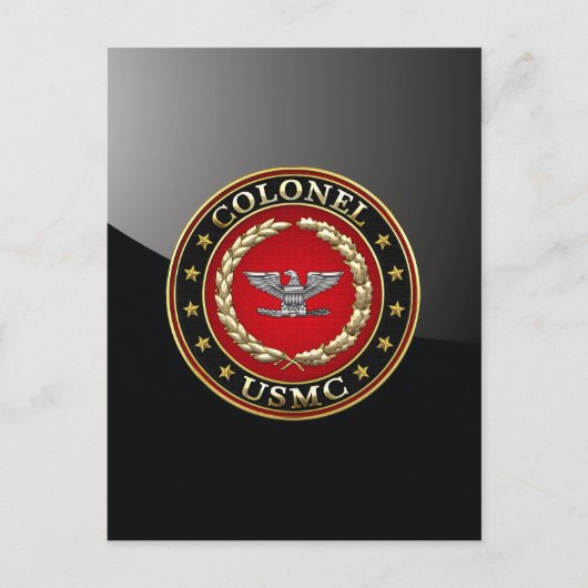 US Marines: Kolonel (USMC Col) [3D] Briefkaart (Voorkant)