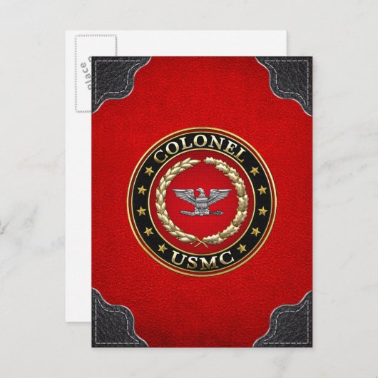 US Marines: Kolonel (USMC Col) [3D] Briefkaart (Voorkant / Achterkant)