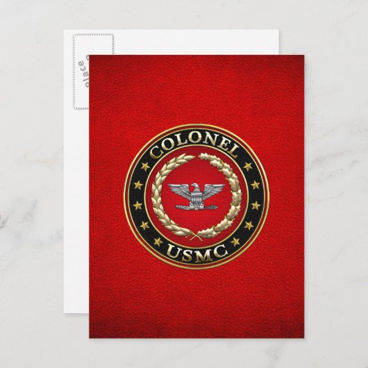 US Marines: Kolonel (USMC Col) [3D] Briefkaart (Voorkant / Achterkant)